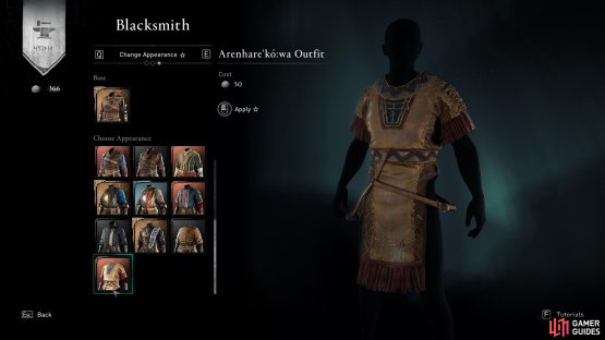 You&rsquo;ll need to select a base armor (in this case Raven Clan) and then overlay it with a specific appearance from the selection.