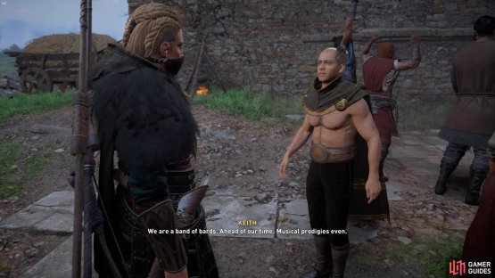 The bards are being pestered by the Bishop of the Ruins