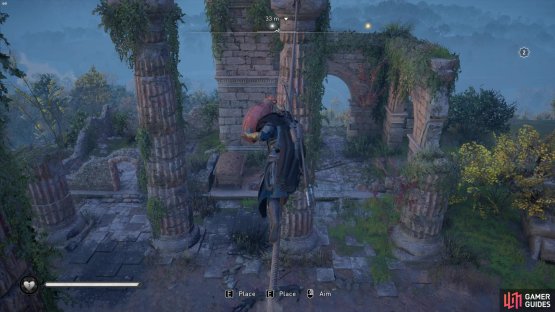 you&rsquo;ll need to grab a fire pot and take it along the ropes so that you can drop it onto the barricade over the pit where the artifact is found.
