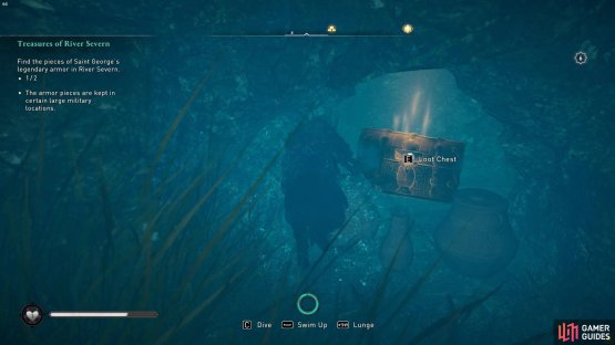 under the water. 