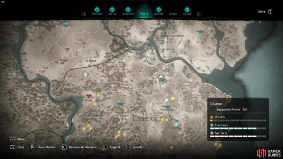 The first cursed area is located north of Colcestre