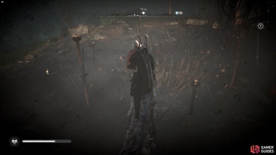 you&rsquo;ll need to carry an oil pot up the fallen tree so you can throw it into the hole where the cursed symbol is. 
