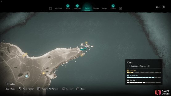This cursed area is located just off of the East Cent peninsula
