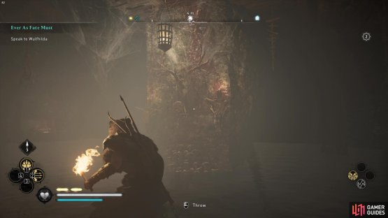 then follow the mine shaft tunnels north to reach the cursed symbol.