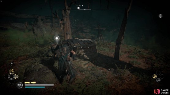 you&rsquo;ll need to run through the poisonous gas to the well to get to the cursed symbol below. 