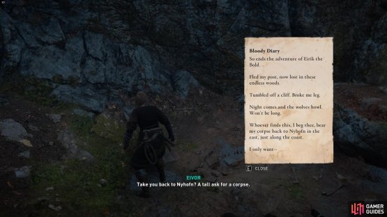 The dead man&rsquo;s letter will request that you return his body to Nyhofn