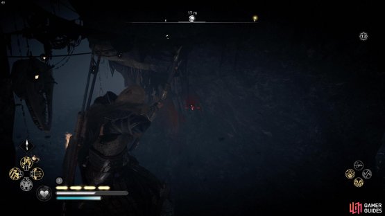 you can shoot the cursed symbol from the opposite cliffside.