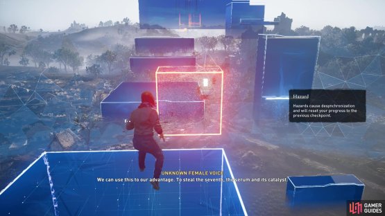 which are red moving blocks that&rsquo;ll cause desynchronization if you hit one.