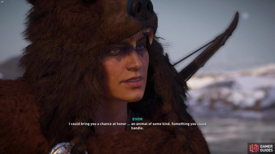 When you speak to Erlend, he will ask you to help him slay a wolf