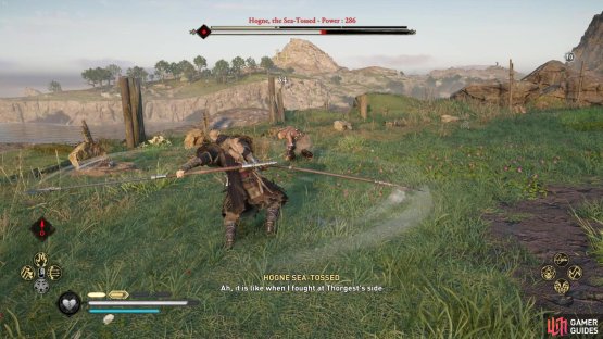 Hogne uses two weapons and will attack quickly