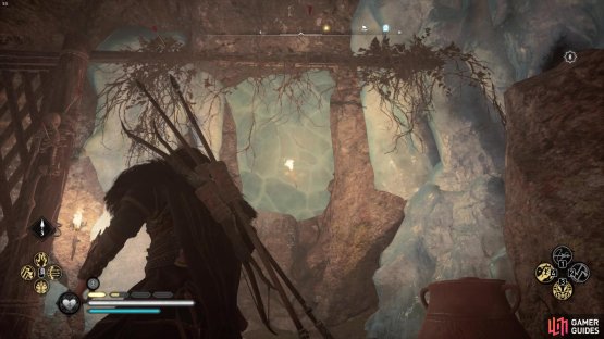 eventually you&rsquo;ll reach a new cave area with a breakable ice wall that is blocking your entrance into a secret area where the treasure is found.
