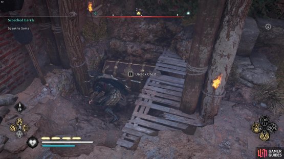 can be found within a locked chest beneath some wooden planks.
