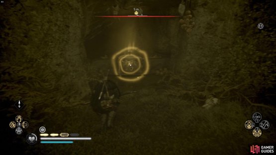 you&rsquo;ll find the chest containing the weapon at the center of the camp.