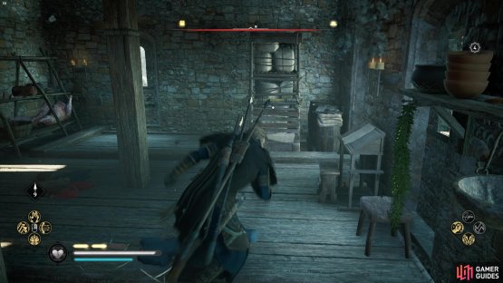 you&rsquo;ll need to head under the scaffolding then then move the barricade to get into the room where you&rsquo;ll find the book of knowledge.