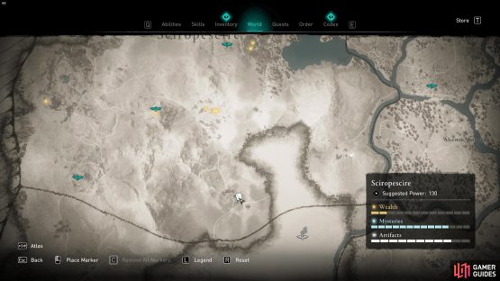 This artifact is located in some ruins east of Manstone Rock synchronization point