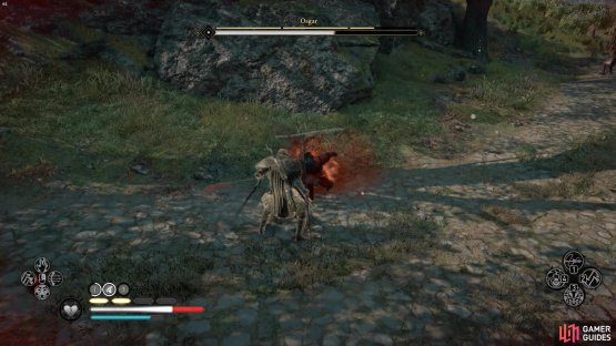 so you&rsquo;ll want to dodge the red ones and try to parry the orange attacks wherever possible. 