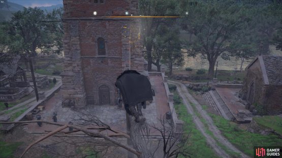 the paper will head across the trees towards the church.
