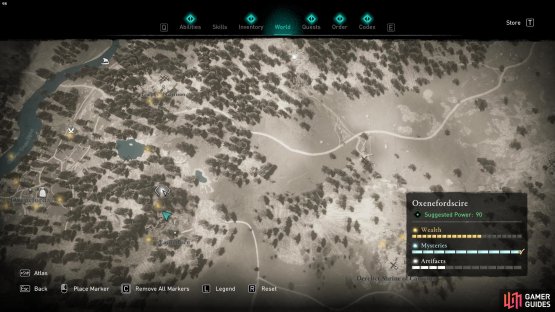 The Oxenefordscire Treasure Hoard Map can be found in a cave behind Eatun Barn