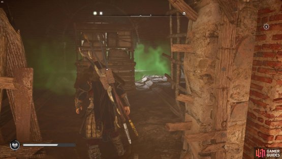 you’ll need to use explosive oil vases to reach the book of knowledge, and you’ll also need to watch out for the poisonous gas!