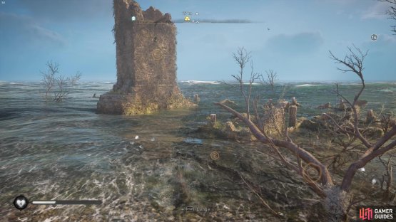 you&rsquo;ll need to head underwater to find a route into the tower.