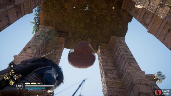 for this one you&rsquo;ll need to shoot down the bag of rocks to smash the barricade blocking you from getting to the artifact.