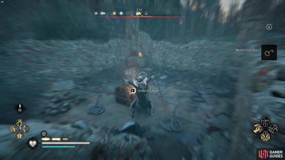 so make sure to deal with the snakes and grab the key before going for the chest.