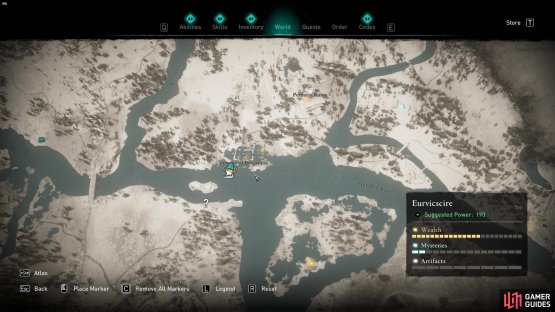 The Thegn&rsquo;s Heavy Tunic is found under the water at the ruins of Temple of Brigantia