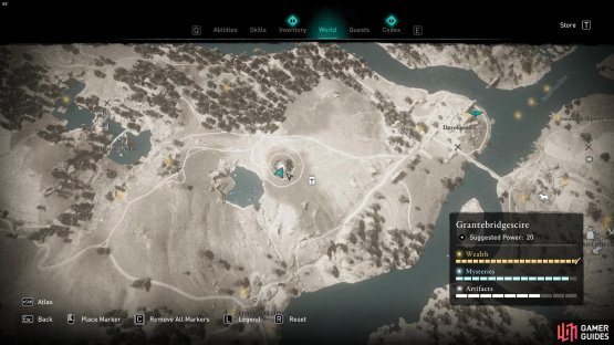 The Cursed Area is located north of Earnningstone