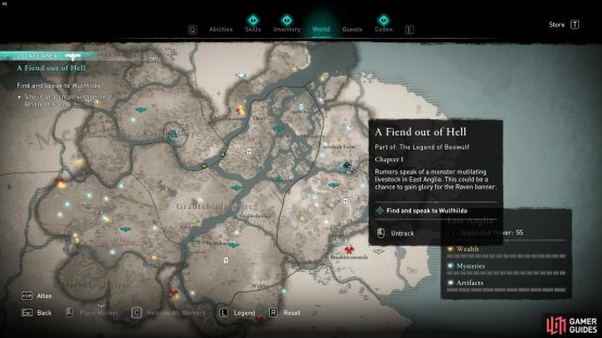 Wulfhilda is located south of Brisleah Farm