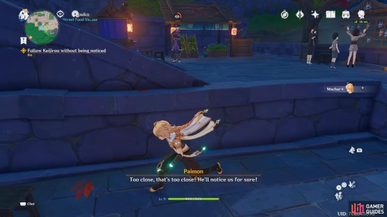 The eye icon will fill up red if you&rsquo;re too close. Get some distance from him if this happens.