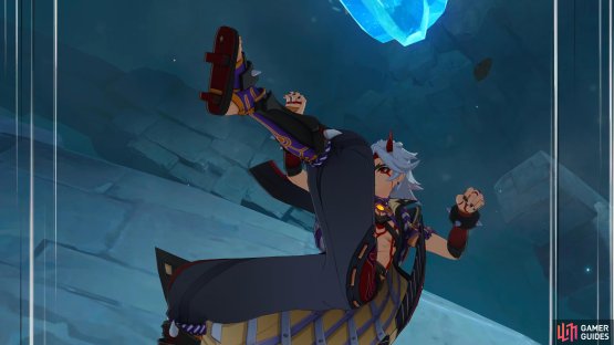 The elemental energies between Yelan and Arataki have caused the floor to crumble away beneath them