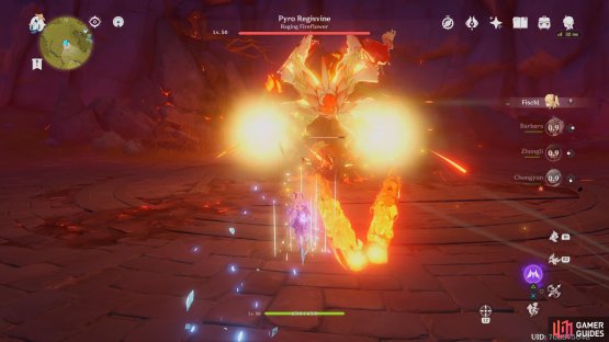 The Boss will fire a barrage of projectiles like a Sub Machine Gun, keep dodging to the side