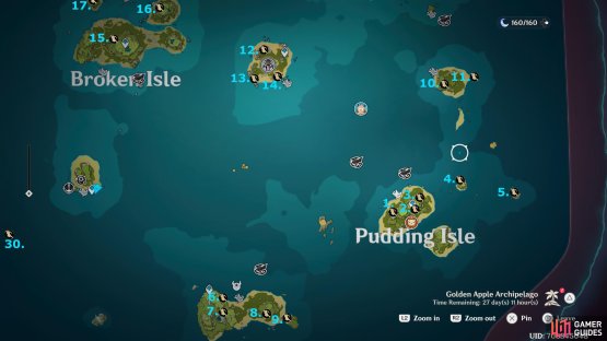 Here you&rsquo;ll find the conch locations on the bottom of the map