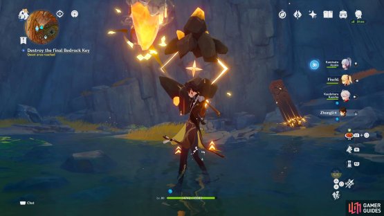 After you&rsquo;ve defeated the Geovishaps, you can finish off the last Cage Formation at the bottom.