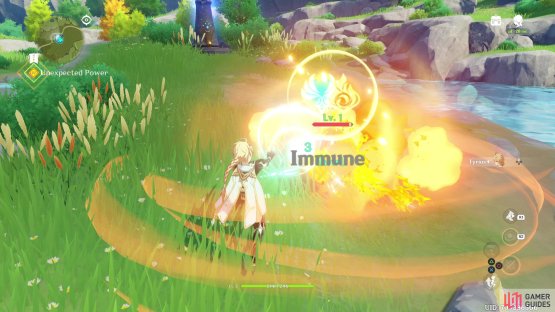 Press the Elemental Skill button once for a basic attack or hold for a charged attack.