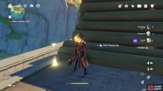 Collect two planks and give them to Wrench Wang