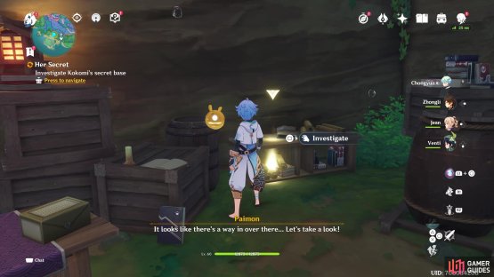 Investigate the cabinets in her base until you find the book.