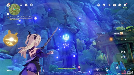 Use any bow character to shoot the statues