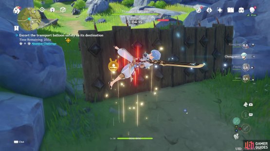 then destroy the barricades to allow the balloon to progress 