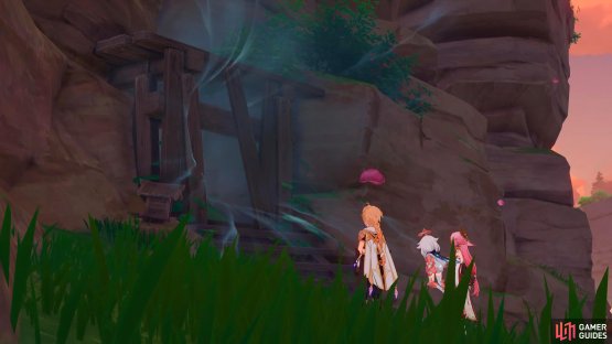 Interact with the mysterious door to access the Secret Summoning Chamber Domain.