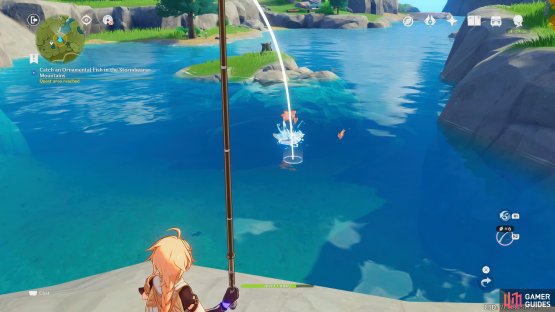 You can tell if an Ornamental Fish is at a fishing spot by watching the fishes&rsquo; movement, if they&rsquo;re jumping out of the lake, there&rsquo;ll be an Ornamental Fish in there.