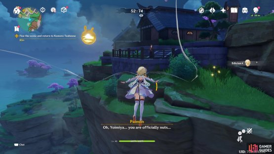 then flee the area and hide in the Komore Teahouse. 