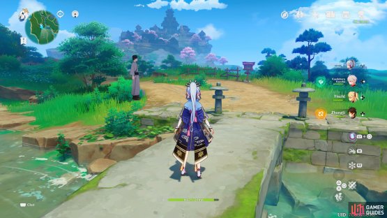 Satoru can be found on the southern outskirts of Konda Village.