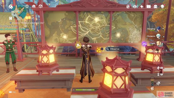 Position the lanterns until you see a Glaze Lily