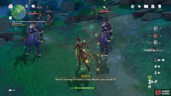 The Yoriki Samurai&rsquo;s will appear in the final wave. Exploit their blocking skill by attacking them from behind.