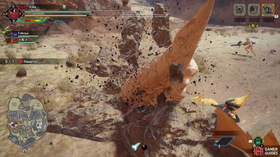 Watch out for when Basarios goes underground, as he could come up and knock you down. 