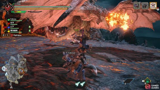 Watch out for Rathalos&rsquo;s fire attacks!