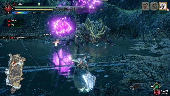 Watch out for Magnamalos purple fire!