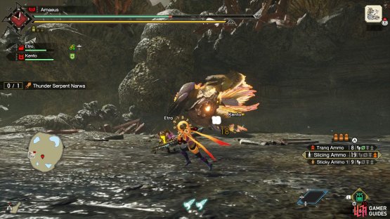 Narwa will open its mouth, showing a small ball of thunder
