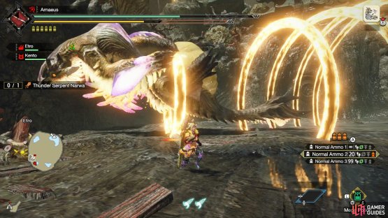 dashing across the arena, firing off multiple rings whilst its moving.